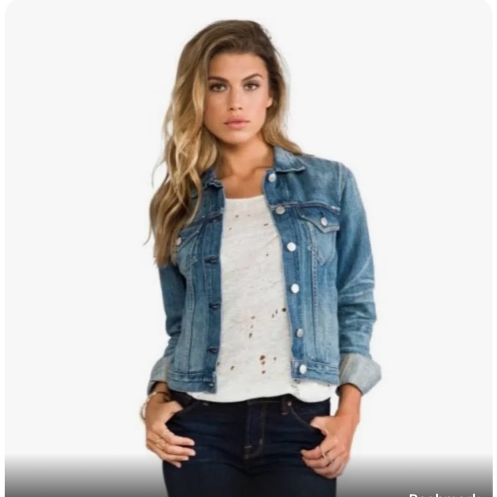 RAG AND BONE DISTRESSED CROPPED JEAN JACKET
